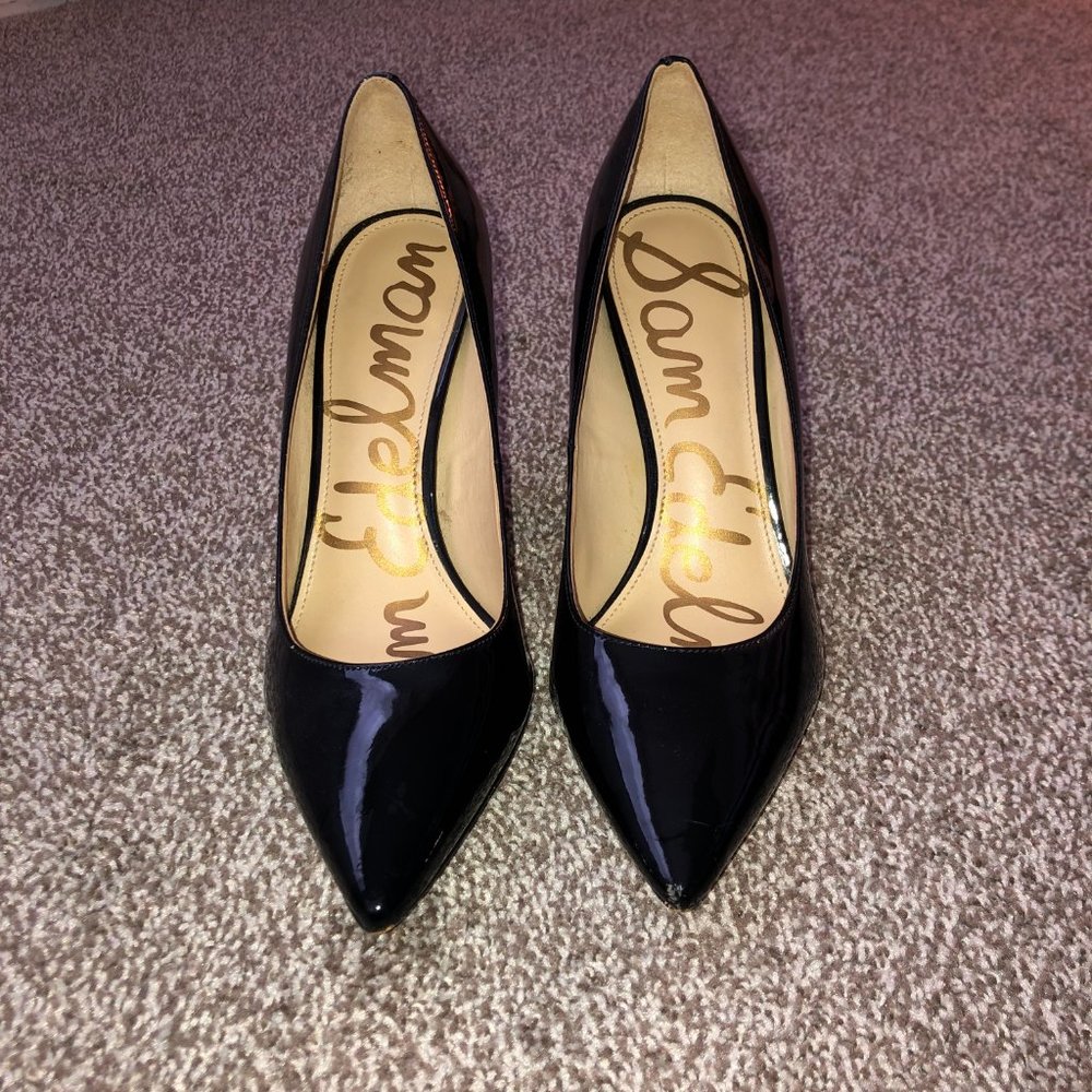 Black Patent Sam Edelman Hazel Pointed Toe Heel Size 7